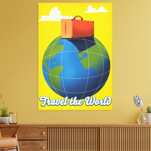 Reis de wereld canvas afdruk (Insitu (Woonkamer))