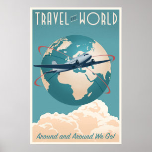 Reis de wereld - in stijl poster