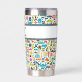 Reis de wereld thema monogram geïsoleerde drinkbeker (Achterkant)