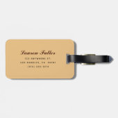 Reis de World Brown  Map en Typografie Bagagelabel (Achterkant horizontaal)