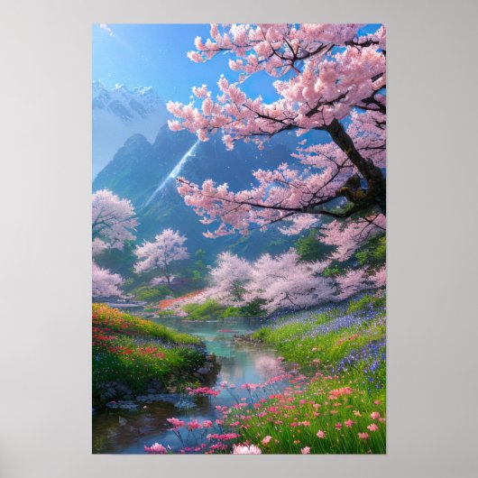 Reis door Cherry Blossom Bliss Poster (Voorkant)