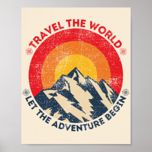 reis door de wereld laat het avontuur beginnen rei poster