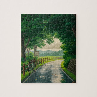 Reis door groene paden-Fietsen Scenery Puzzel