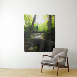 Reis door het magische bos wandkleed