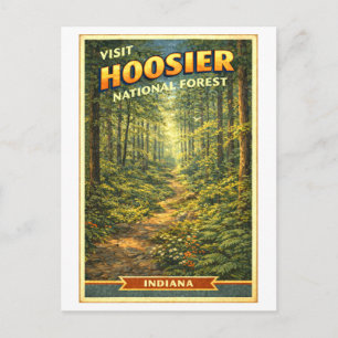 Reis door Hoosier National Forest in vintage-stijl Briefkaart