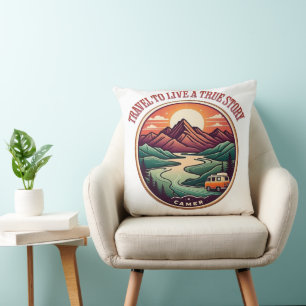 Reis echt verhaal T-shirt - geen nep reizen badge Kussen