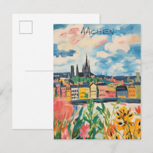 Reis Esthetische Schilderkunst Stad Aken Duitsland Briefkaart