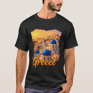 Reis Europa Griekenland Athene Santorini Kreta Gri T-shirt