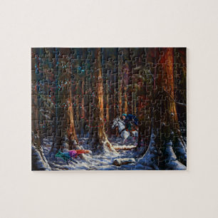 Reis - fantasiebos berg landschapskunst legpuzzel