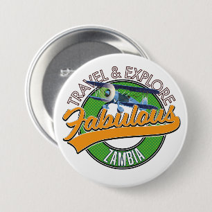 Reis fantastisch Zambia in Ronde Button 7,6 Cm