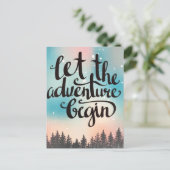 Reis Forest Trees Adventure begint Aankondigingskaart (Staand voorkant)