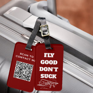 Reis Grappig "Fly Good Don't Suck" en vliegtuig Bagagelabel