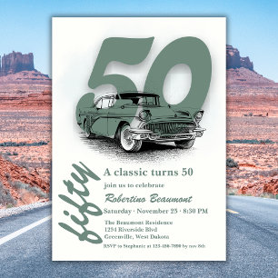 Reis Groene Klassieke Auto Wordt 50 Jaar Kaart