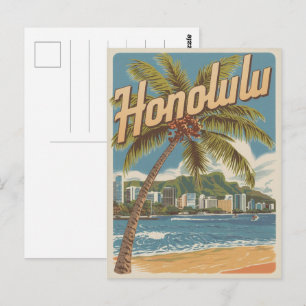 Reis Honululu, Hawaiaanse tropische strandcadeaus Briefkaart