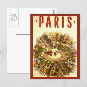 Reis in oude stijl, Arc de Triomphe Parijs Frankri Briefkaart