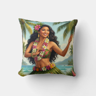 Reis in Vintage stijl Hawaiaanse Hula-meisje Kussen
