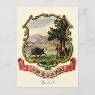 Reis Indiana Vintage - staatswapen Briefkaart