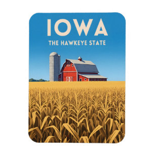 Reis Iowa Retro Hartland Boerderij Landschap Magneet