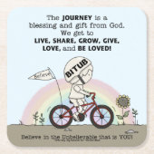 Reis is een cadeau vierkante kartonnen onderzetter (Voorkant)