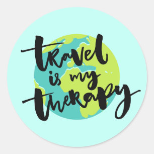 Reis is mijn Therapie Ronde Sticker