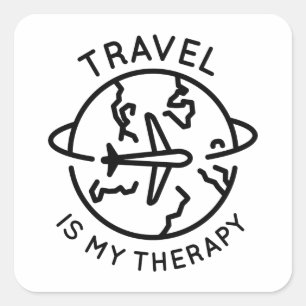 Reis is mijn therapie vierkante sticker