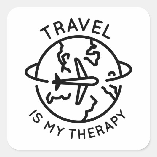 Reis is mijn therapie vierkante sticker (Voorkant)