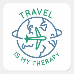 Reis is mijn therapie vierkante sticker
