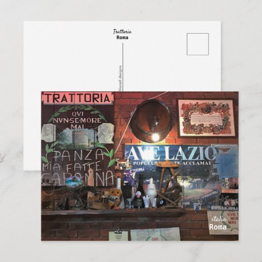 Reis | Italië - Rome Trattoria Briefkaart (Voorkant / Achterkant)