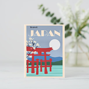 Reis Japan, vintage illustratie, Briefkaart