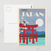 Reis Japan, vintage illustratie, Briefkaart (Voorkant / Achterkant)