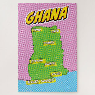 Reis kaart van Ghana Legpuzzel
