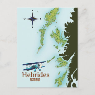 Reis kaart van Hebriden Schotland.