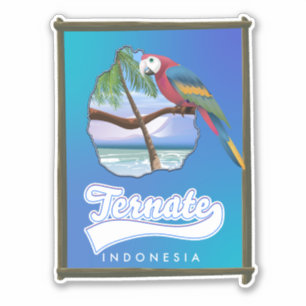 Reis kaart van Nias eiland Indonesië Sticker
