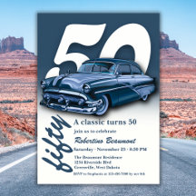 Reis Klassieke Blauwe Auto Wordt 50 Jaar