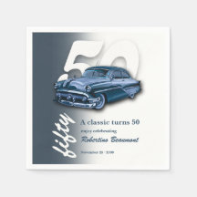 Reis Klassieke Blauwe Auto Wordt 50e Verjaardag