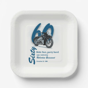 Reis Klassieke Motorfiets Rijd Snel 60e Verjaardag Papieren Bordje