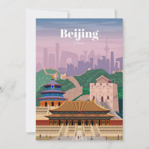 Reis Kunst Reis naar Peking China Feestdagenkaart
