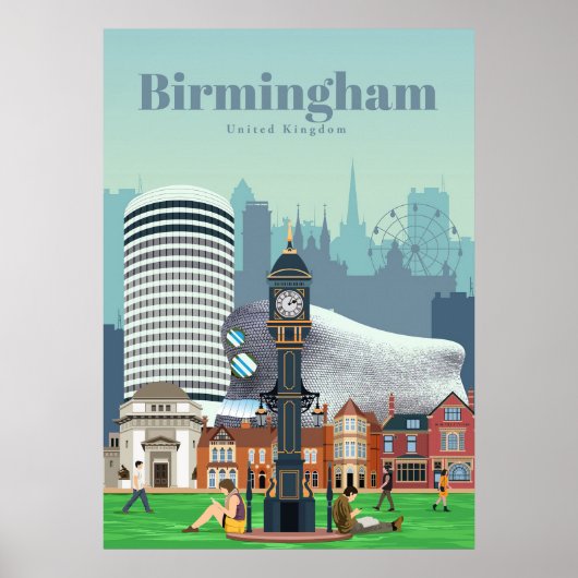 Reis Kunst Reizen naar Birmingham Poster (Voorkant)
