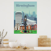 Reis Kunst Reizen naar Birmingham Poster (Keuken)