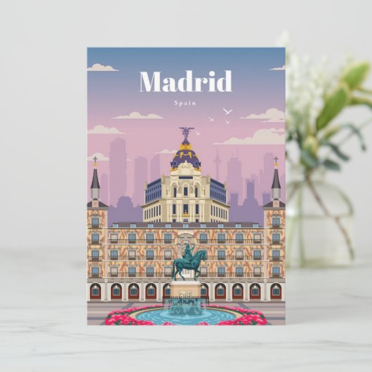 Reis Kunst Reizen naar Madrid Spanje Kaart (Staand voorkant)