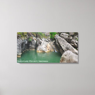 Reis Landschapsfotografie van Rocky Green Lake Canvas Afdruk