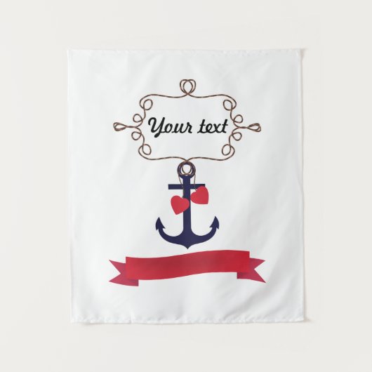 Reis lijst zeemaand zee Ankertouw Ri Wandkleed (Voorkant)