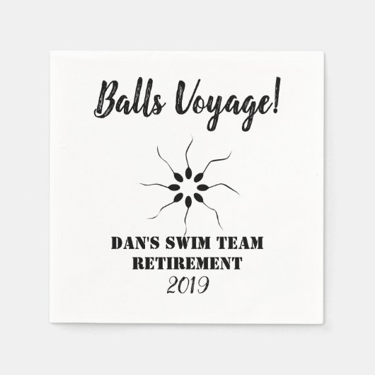 reis met de ballen | Zwemteampensionering | Vasect Servetten (Voorkant)