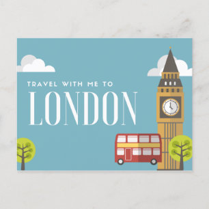 Reis met mij mee naar Londen Engeland Feestdagenkaart