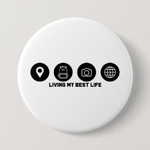 Reis mijn beste leven ronde button 7,6 cm