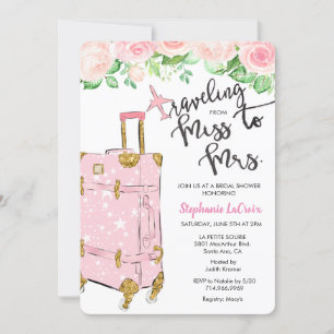 Reis Miss naar Mrs. Bruidsfeest Uitnodiging