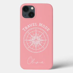 Reis modus typografie, Antieke kompas, Minimalisti iPhone 13 Hoesje