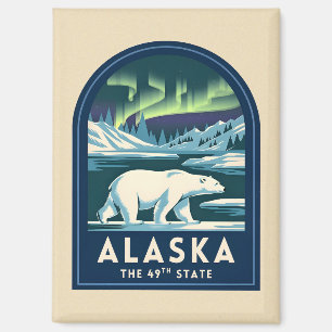 Reis naar Alaska Noordelijke Licht Polar Beer Oude Magneet