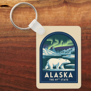 Reis naar Alaska Noorderlicht IJsbeer Oud en Moois Sleutelhanger