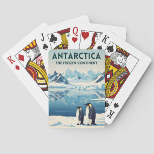 Reis naar Antarctica Natuur Landschap Retro Pokerkaarten